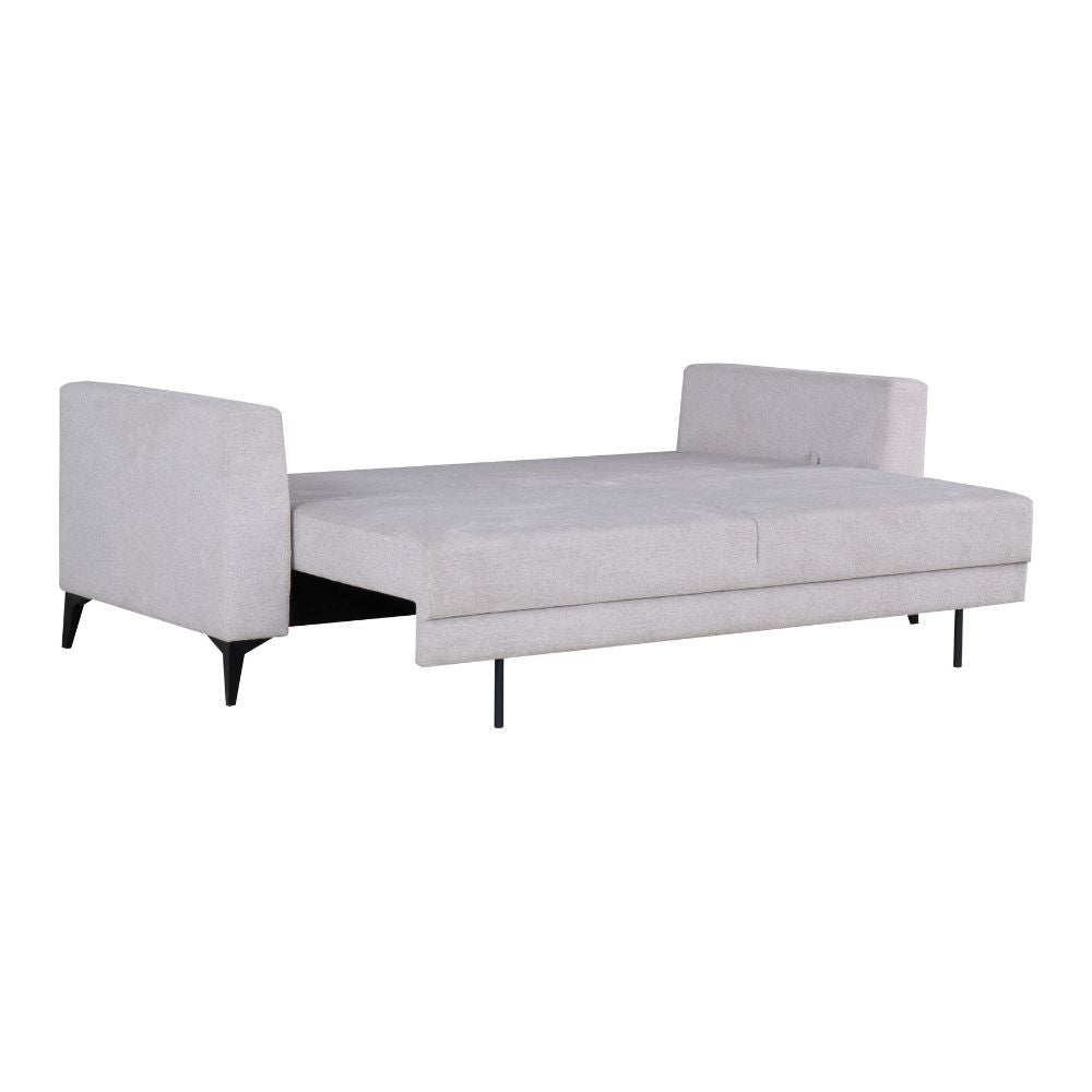 Divano letto Derry 3 posti in tessuto grigio chiaro 07-900