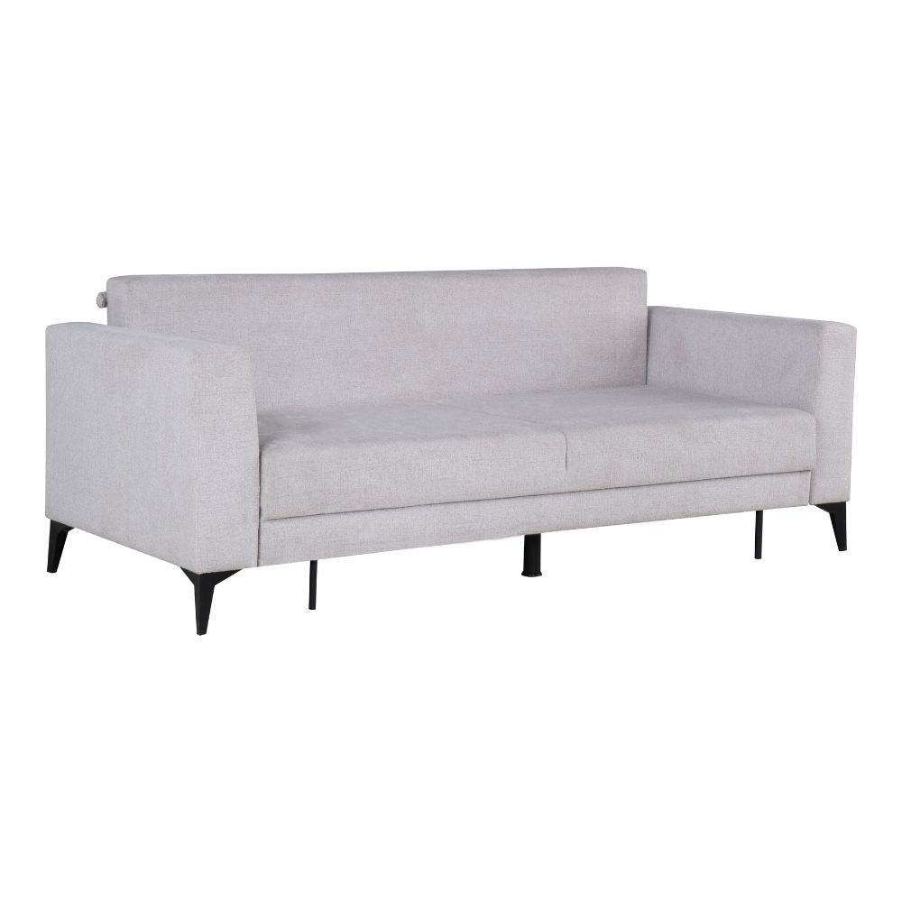 Divano letto Derry 3 posti in tessuto grigio chiaro 07-900