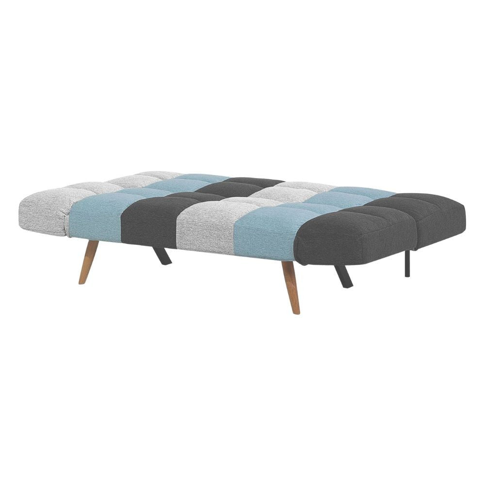 Divano letto Dube con braccioli pieghevoli in tessuto patchwork
