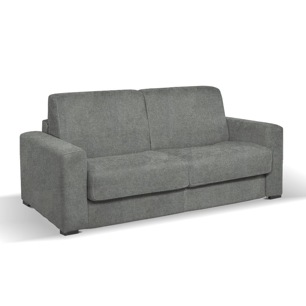 Divano letto Kriog 3 posti con rete elettrosaldata in tessuto Barrel 83 grigio