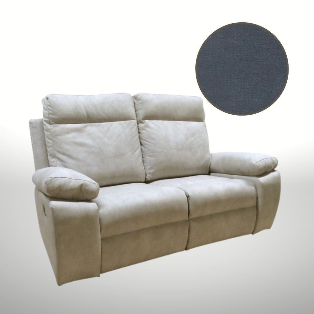 Divano Milano 2 posti 2 recliner manuali grigio Orinoco 96