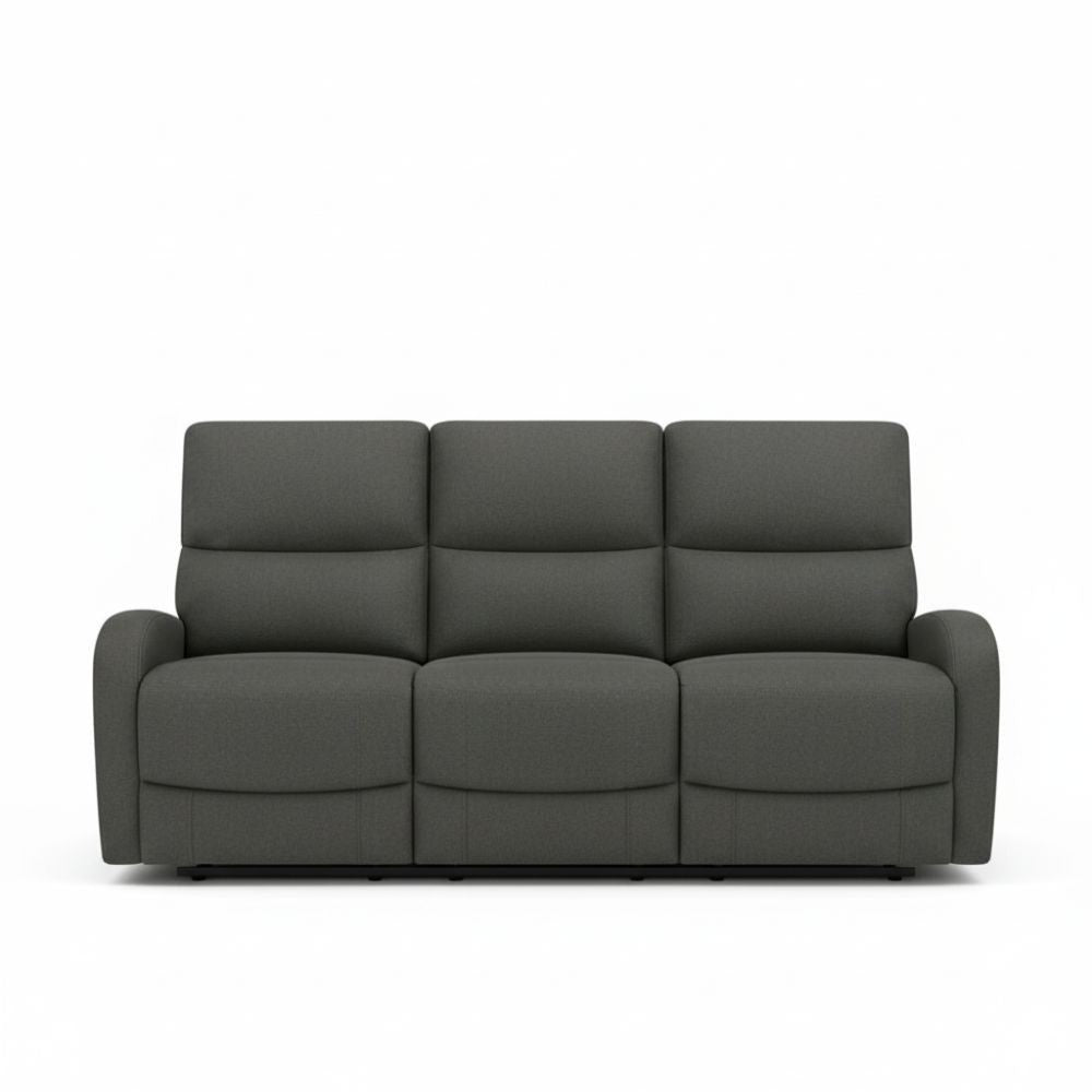 Divano Potter 3 posti recliner manuale in tessuto Mia 103-27 grigio scuro