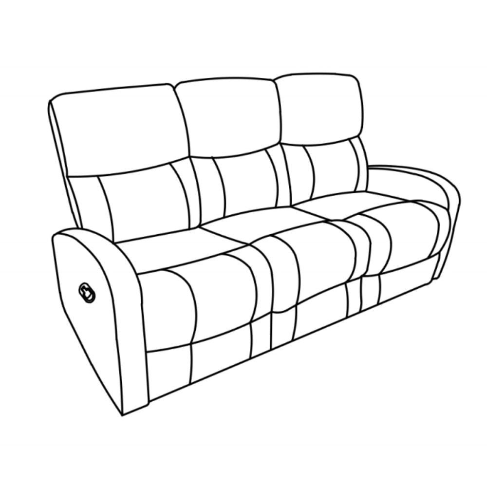 Divano Potter 3 posti recliner manuale in tessuto Mia 103-27 grigio scuro