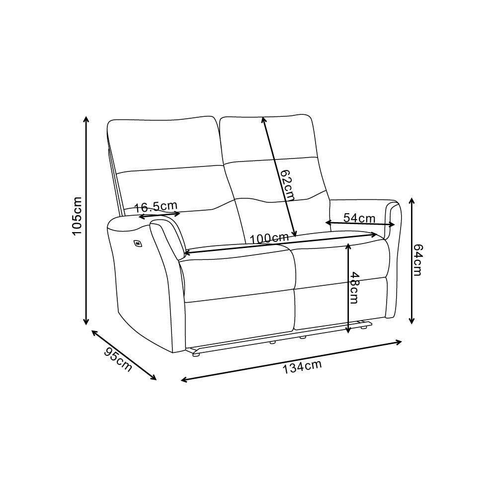 Divano recliner 2 posti Softwave elettrico in tessuto G268 grigio
