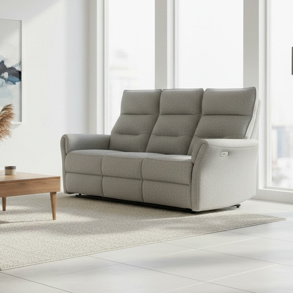 Divano recliner 3 posti Softwave elettrico in tessuto G268 grigio