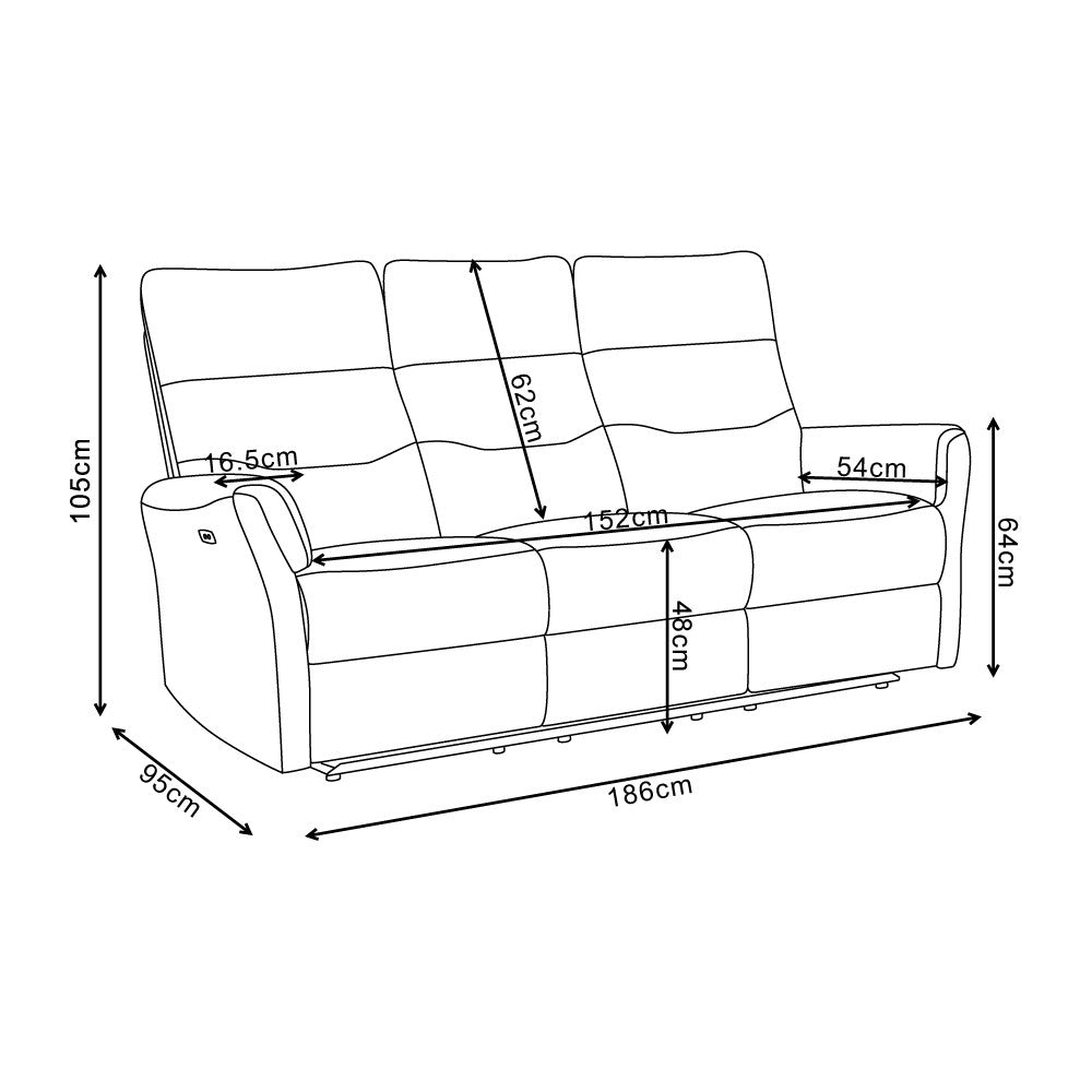 Divano recliner 3 posti Softwave elettrico in tessuto G270 camel