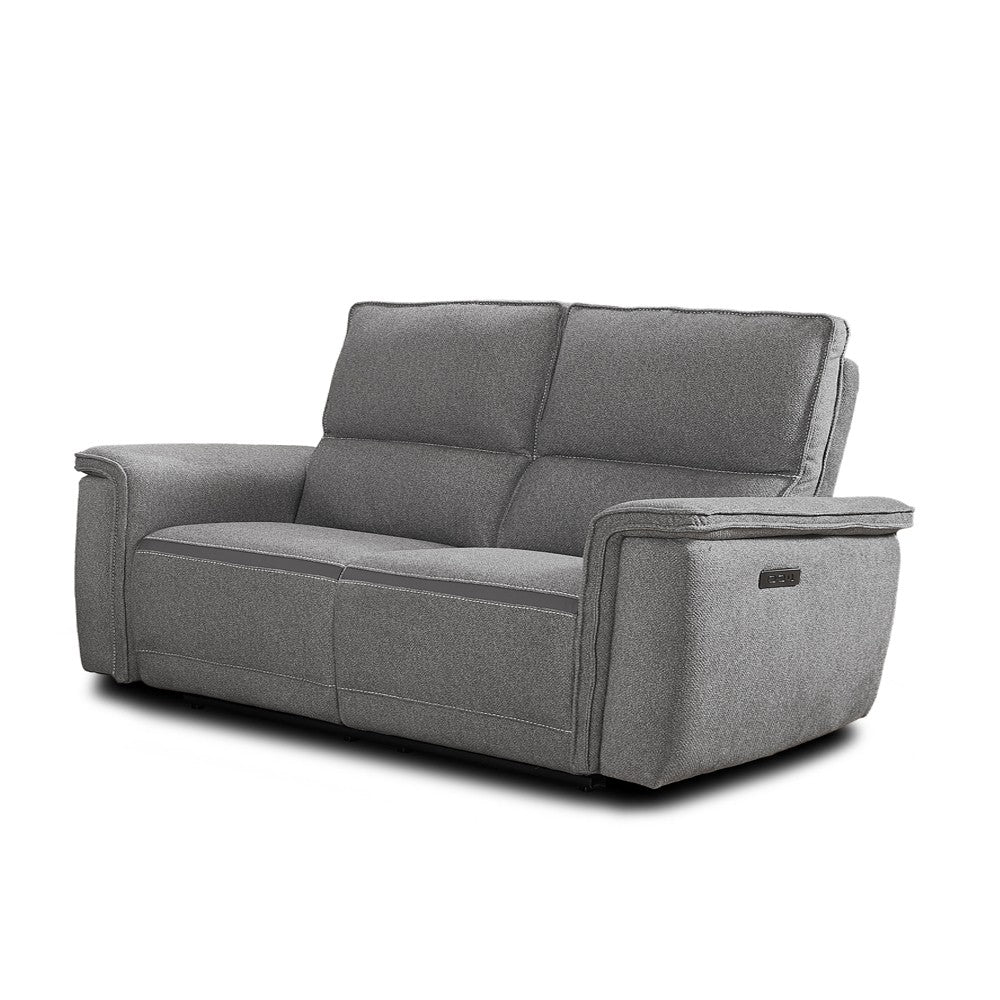 Divano recliner 3 posti Velveta elettrico in tessuto L008 grigio