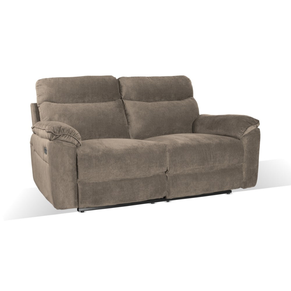 Divano recliner Boston 3 posti elettrico in tessuto giulia 9703 cappuccino