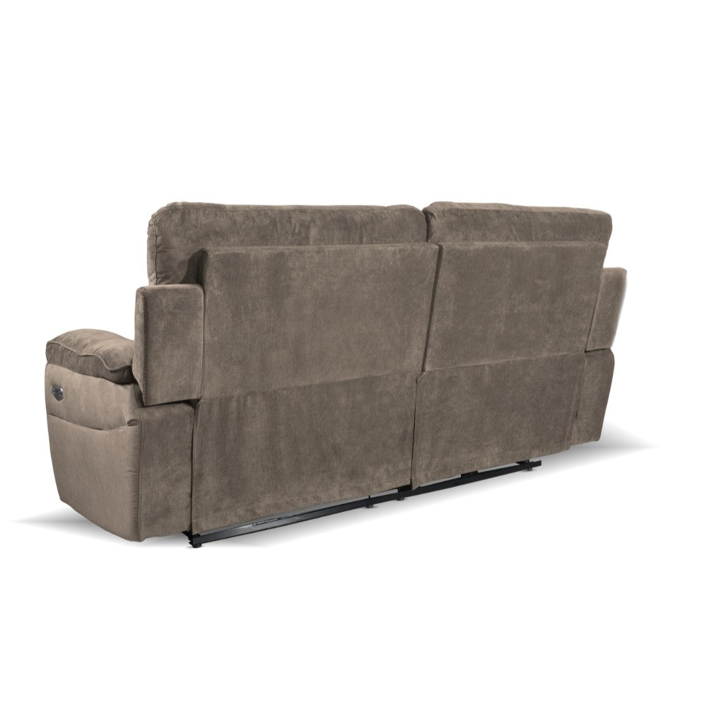 Divano recliner Boston 3 posti elettrico in tessuto giulia 9703 cappuccino