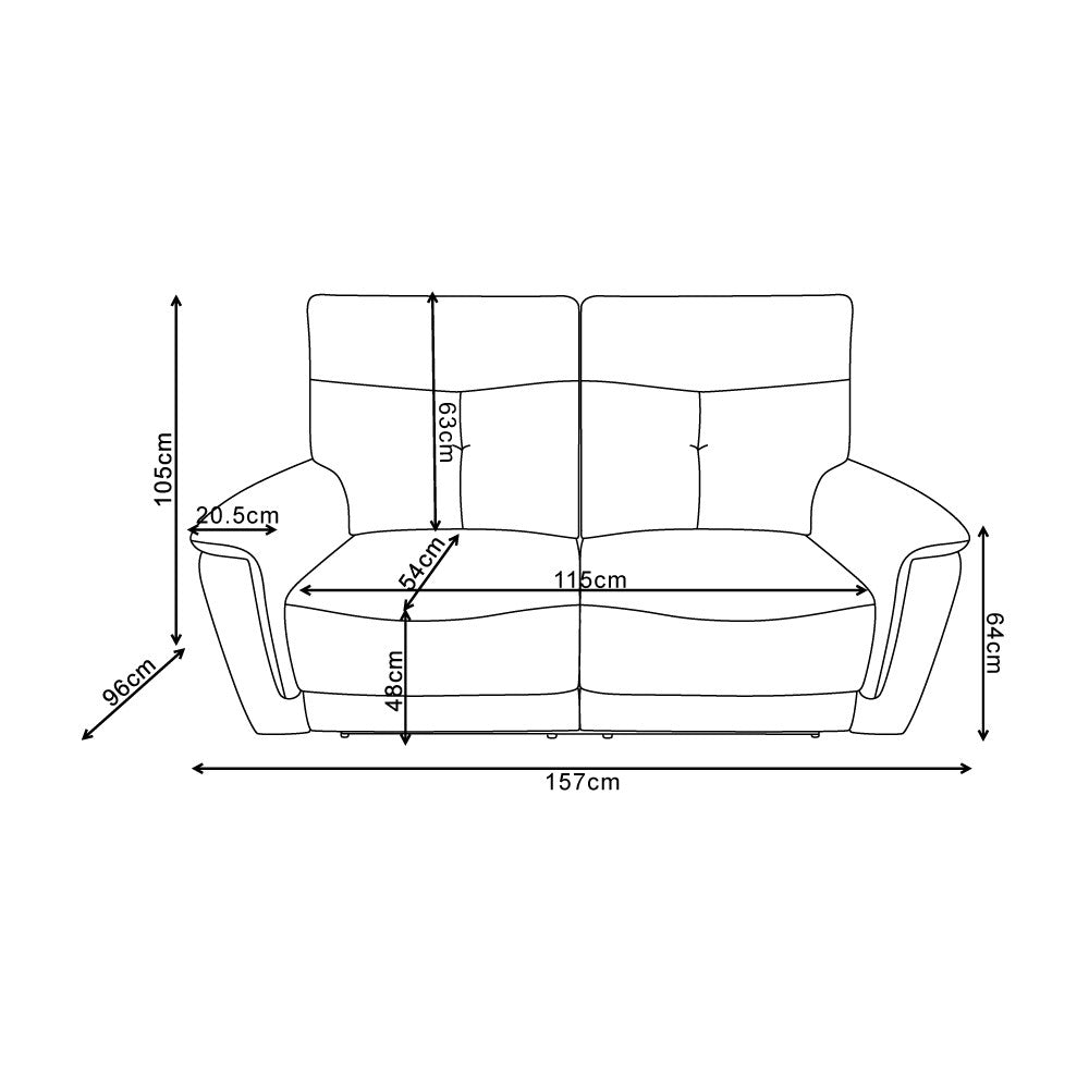 Divano recliner Elysio 2 posti elettrico in tessuto G268 grigio