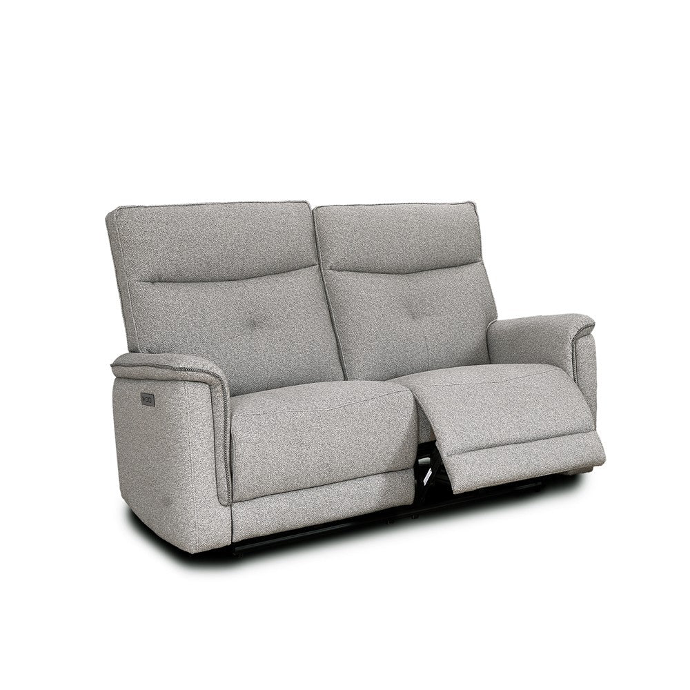 Divano recliner Elysio 2 posti elettrico in tessuto G268 grigio