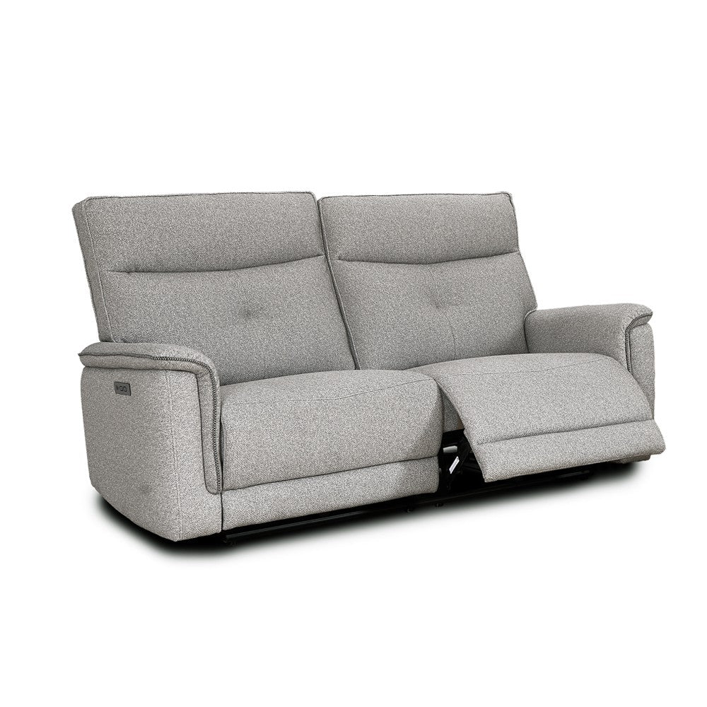 Divano recliner Elysio 3 posti elettrico in tessuto G268 grigio
