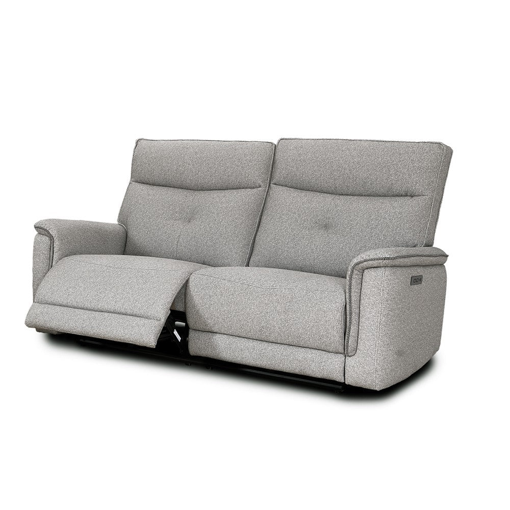 Divano recliner Elysio 3 posti elettrico in tessuto G268 grigio