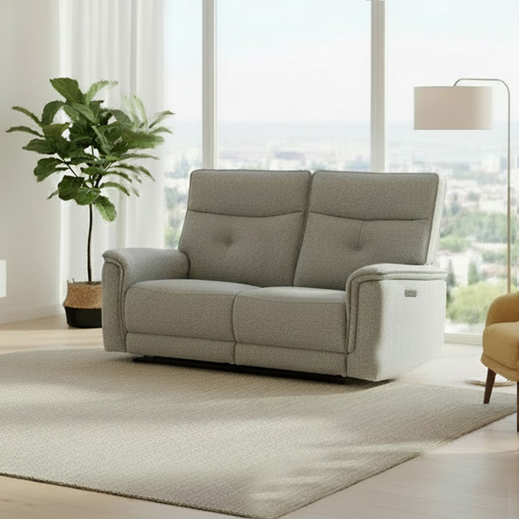 Divano recliner Elysio 3 posti elettrico in tessuto G268 grigio