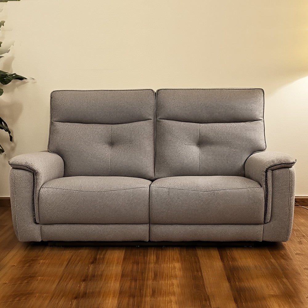 Divano recliner Elysio 3 posti elettrico in tessuto G268 grigio