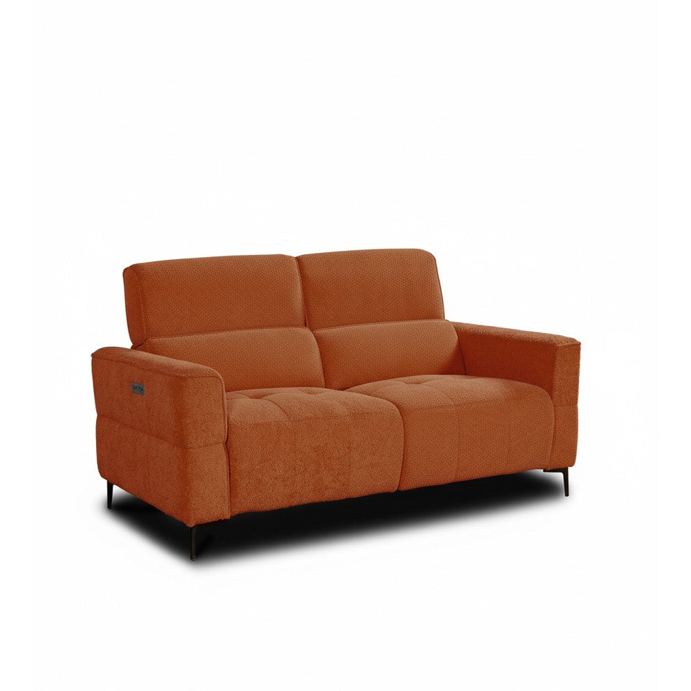 Divano recliner Luxora 2 posti elettrico in tessuto E006 aragosta
