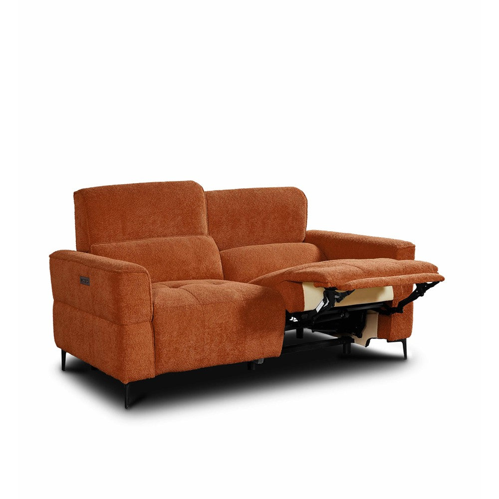 Divano recliner Luxora 2 posti elettrico in tessuto E006 aragosta