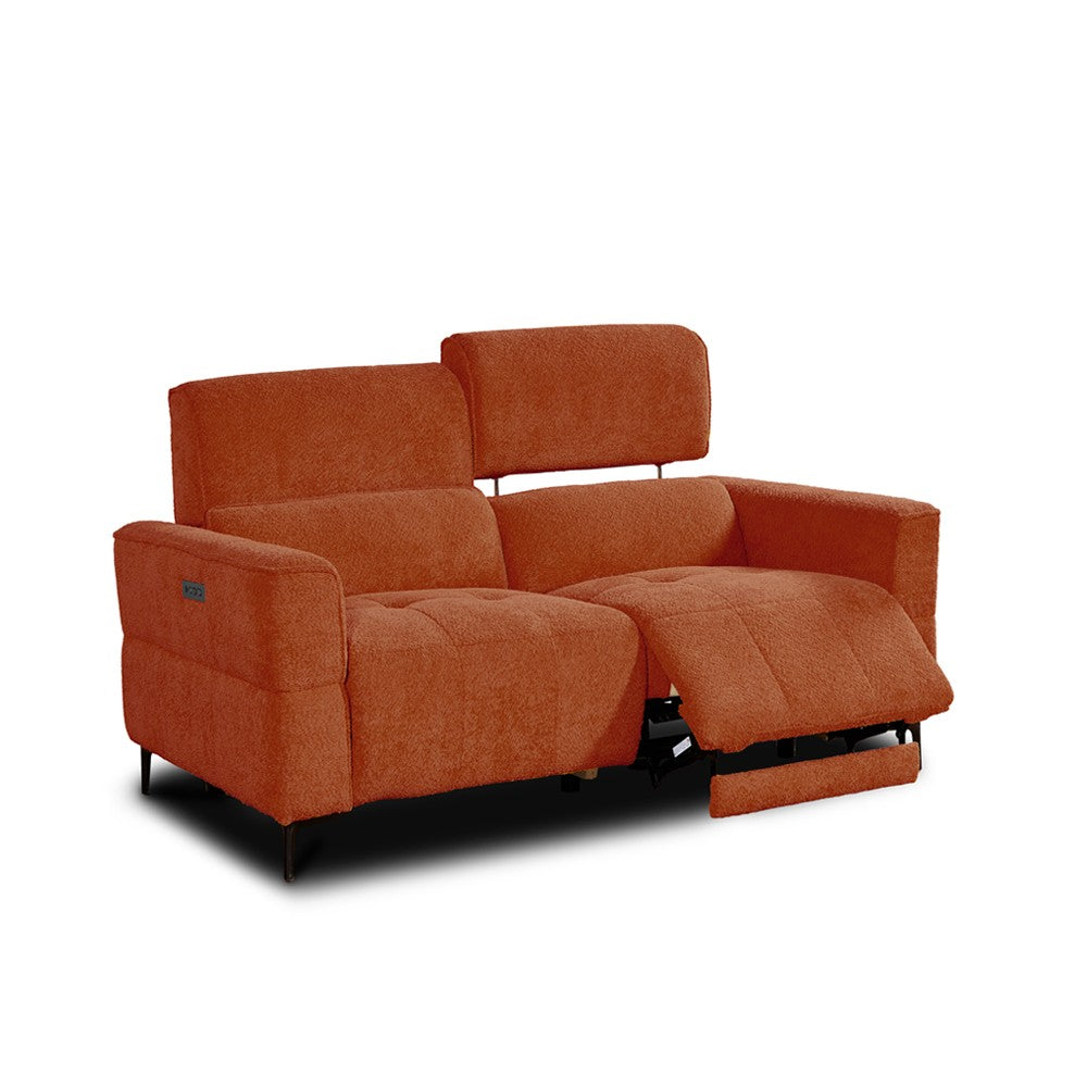 Divano recliner Luxora 2 posti elettrico in tessuto E006 aragosta