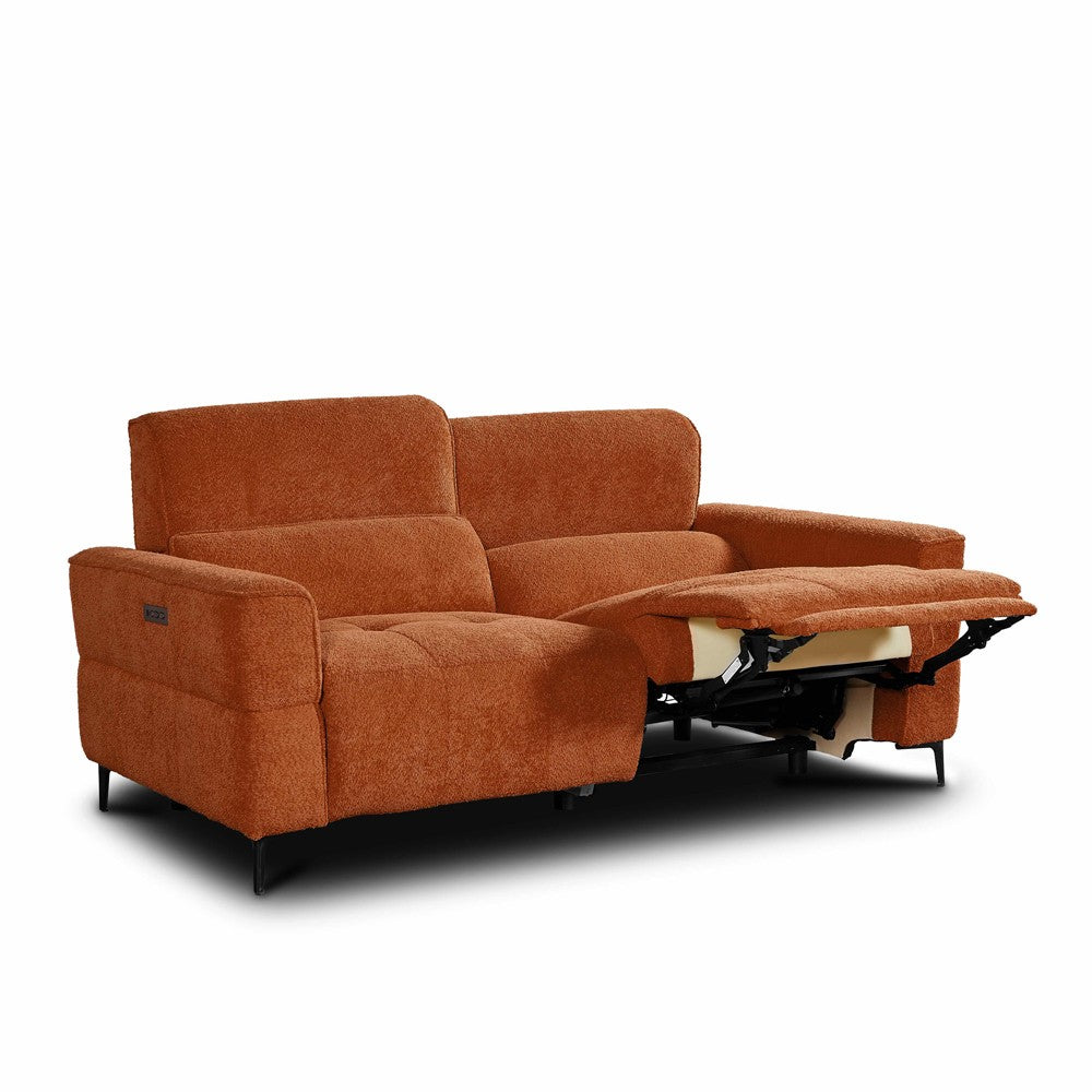 Divano recliner Luxora 3 posti elettrico in tessuto E006 aragosta