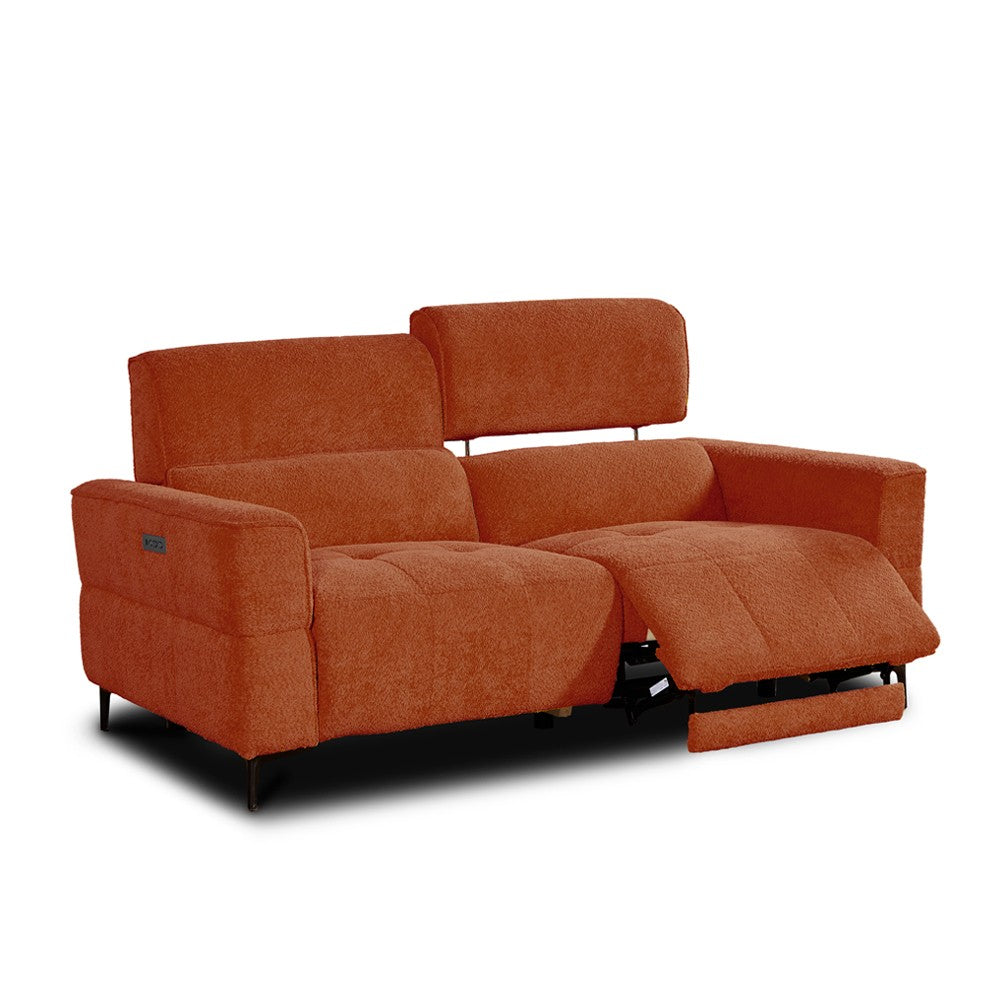 Divano recliner Luxora 3 posti elettrico in tessuto E006 aragosta