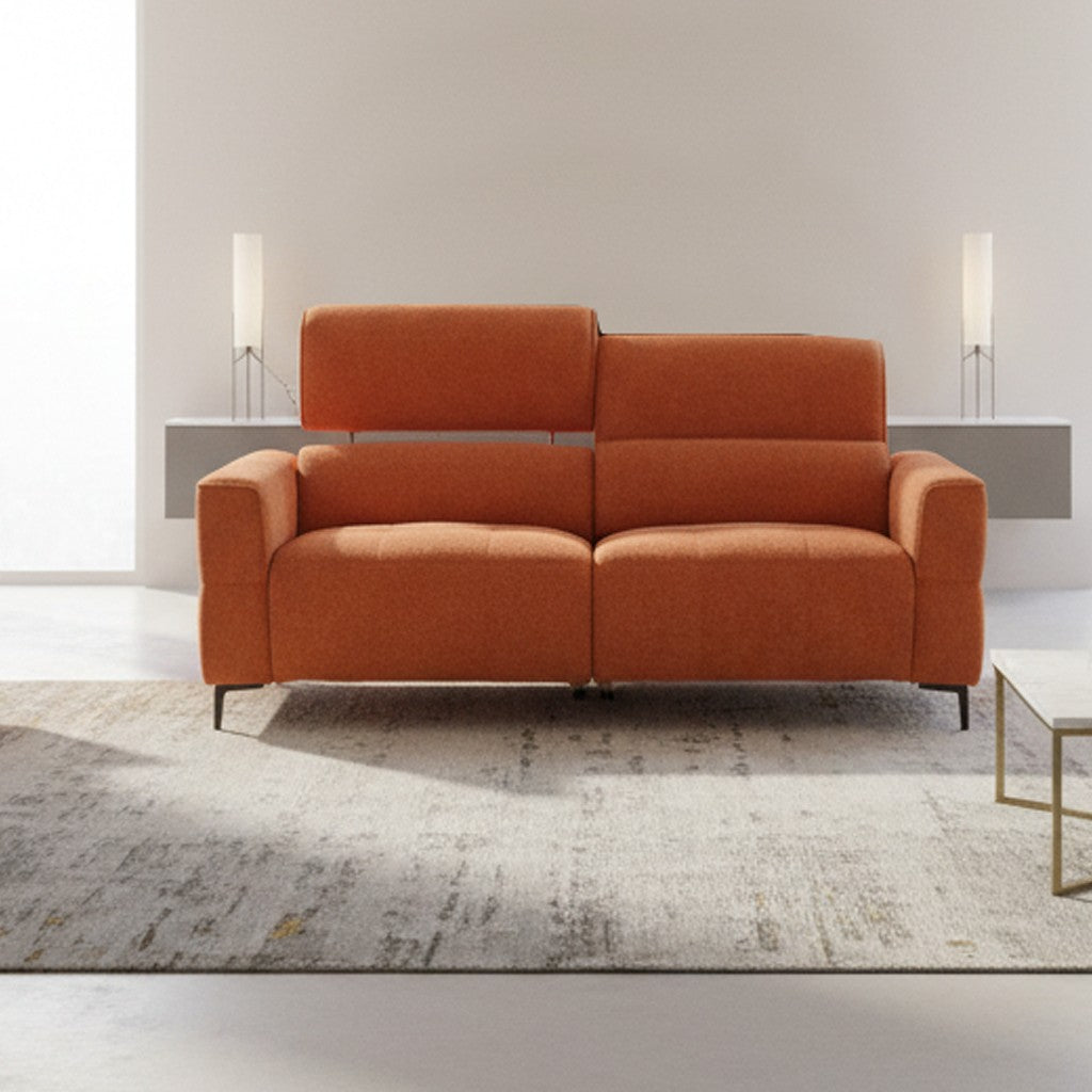 Divano recliner Luxora 3 posti elettrico in tessuto E006 aragosta