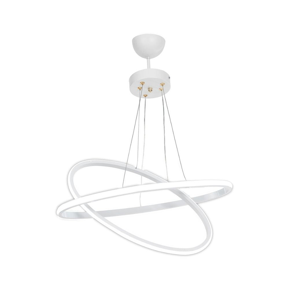 Lampada a sospensione Muso due anelli bianchi Led MDL4438