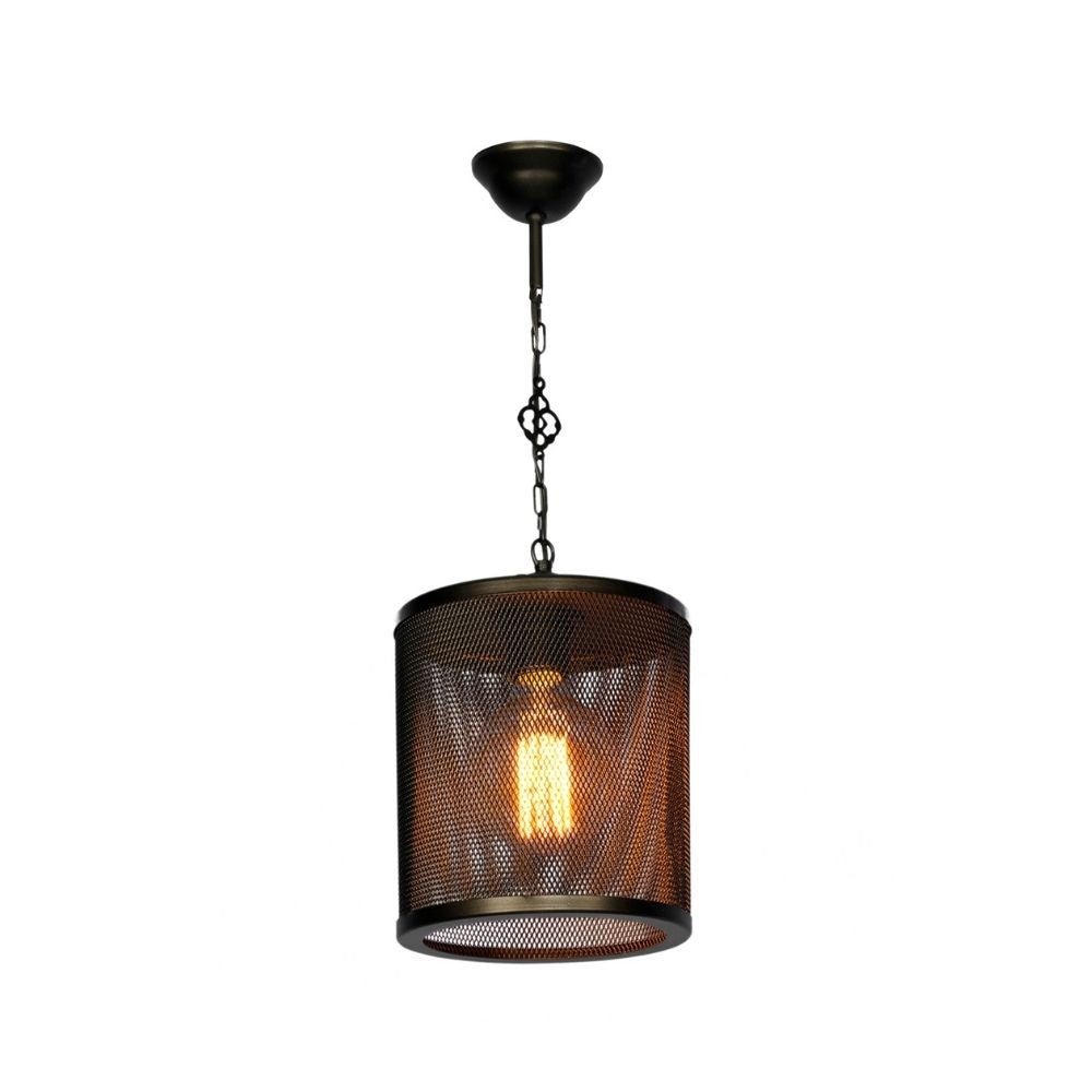 Lampada a sospensione Nadra MDL3857 in metallo reticolato nero