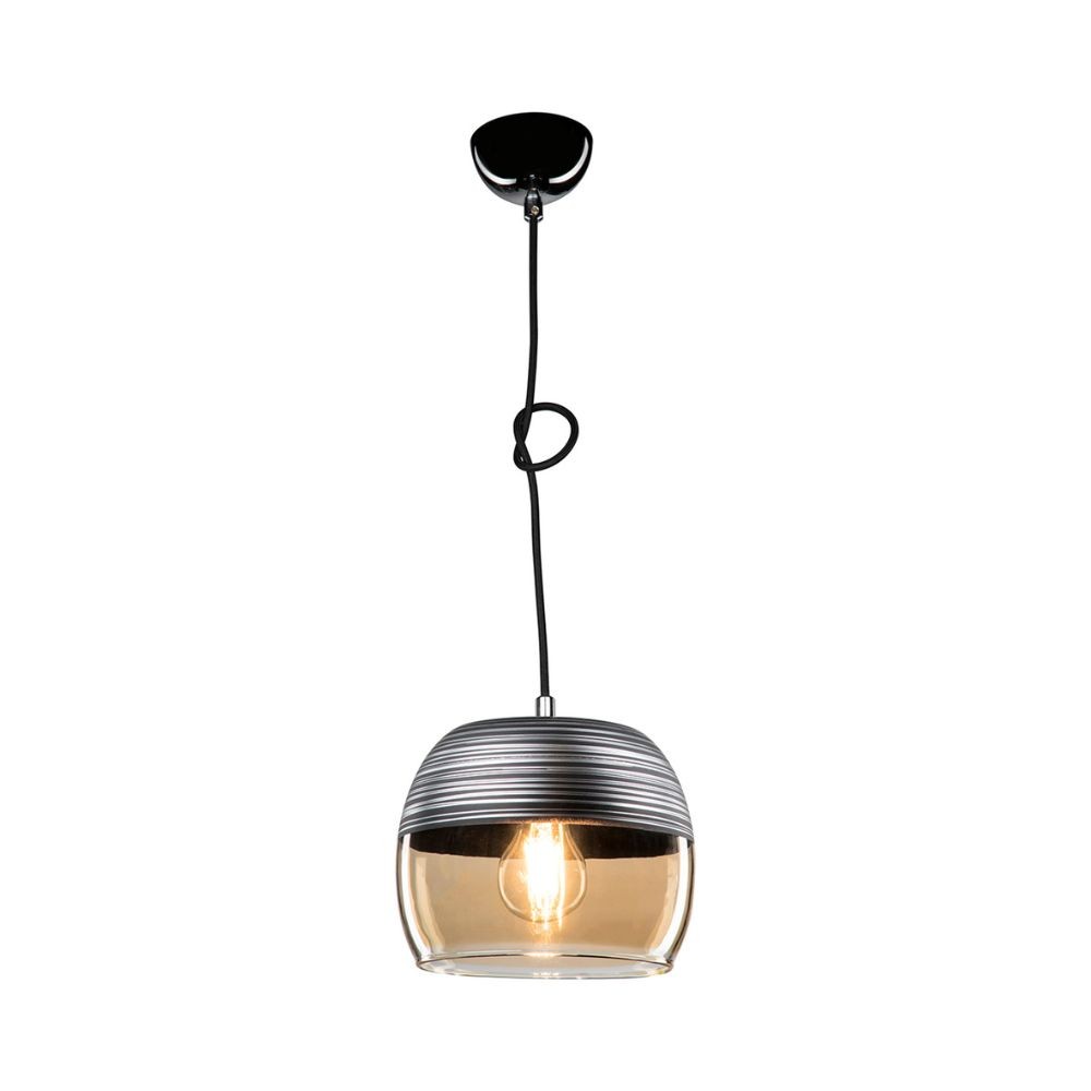 Lampada a sospensione Punto ASZ0857 diffusore bicchiere rovesciato nero