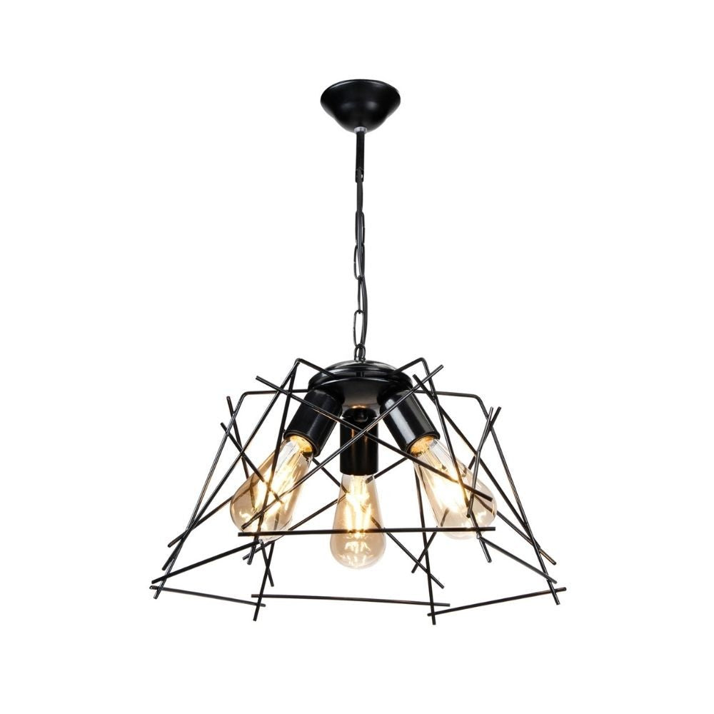 Lampada a sospensione Tena MDL3854 luci in metallo nero asimmetrico