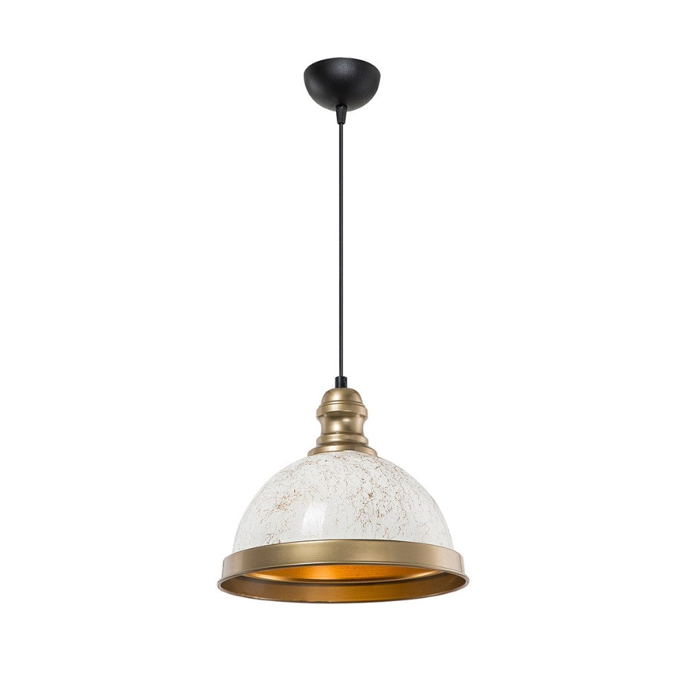 Lampada da soffitto Astek ASZ1636 con paralume in metallo bianco