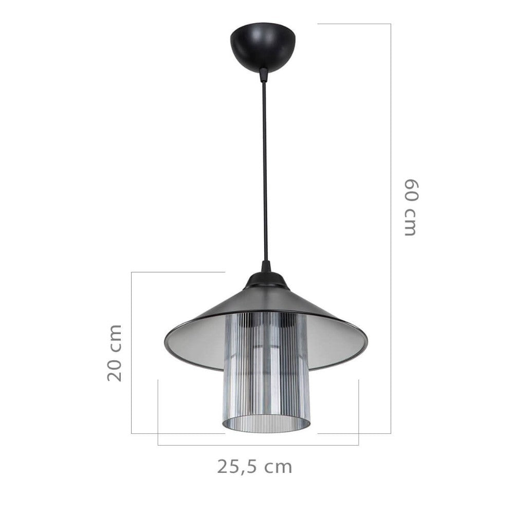 Lampada da soffitto Inka ASZ1463 con paralume in plastica fumé