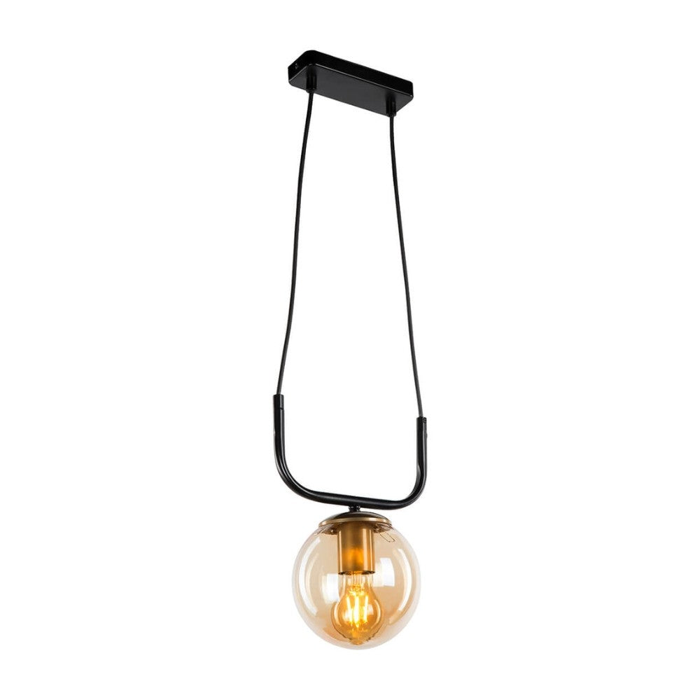 Lampada da soffitto Terena ASZ1422 in metallo nero con 1 portalampada