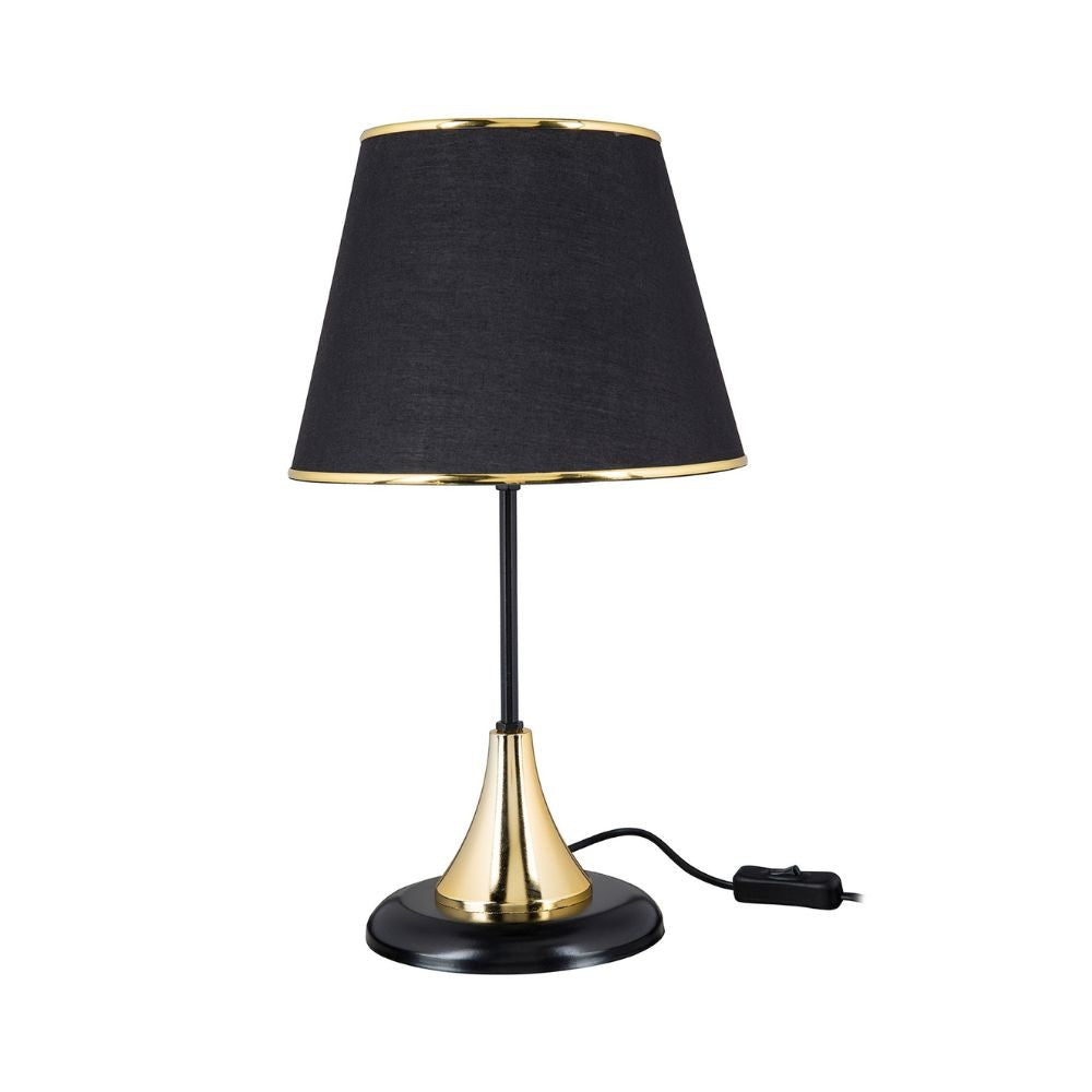 Lampada da tavolo Arden metallo e paralume tessuto nero ASZ1632