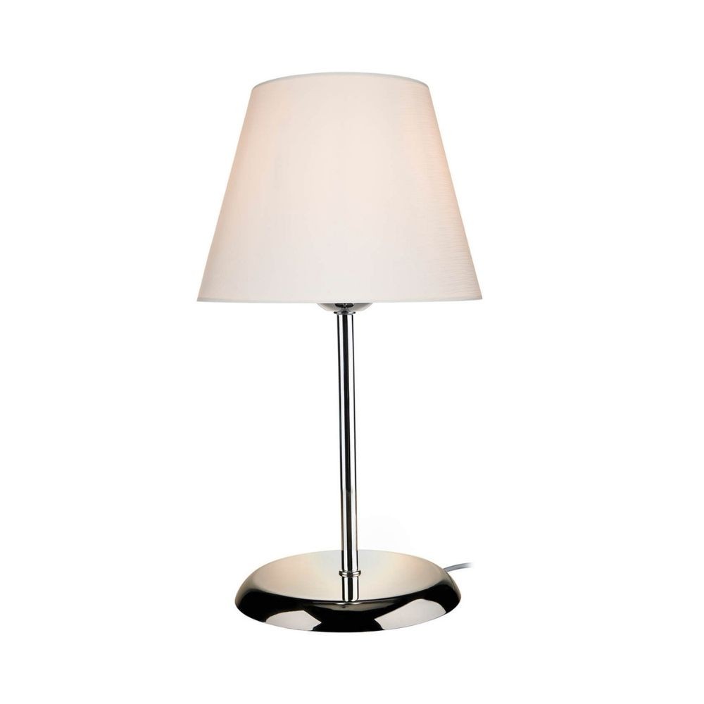 Lampada da tavolo Elva ASZ1047 in metallo e paralume tessuto