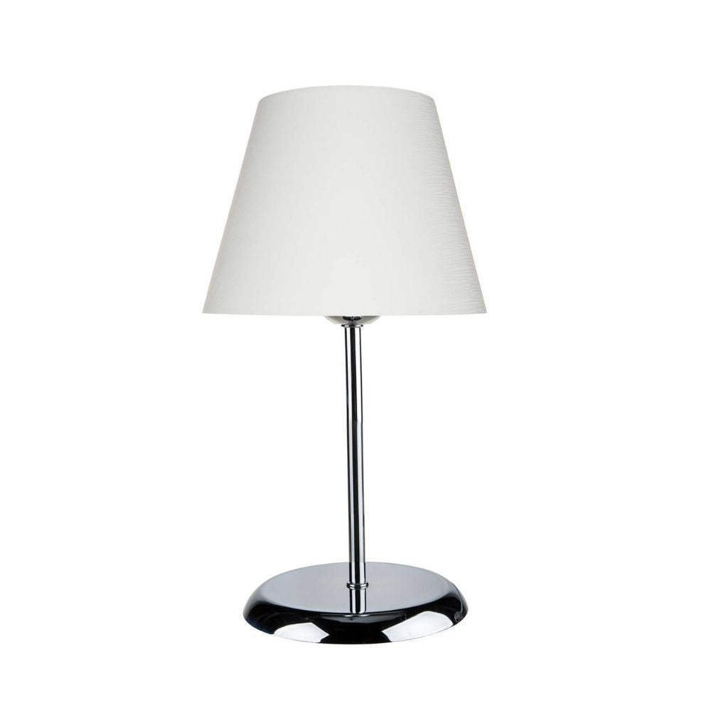 Lampada da tavolo Elva ASZ1047 in metallo e paralume tessuto