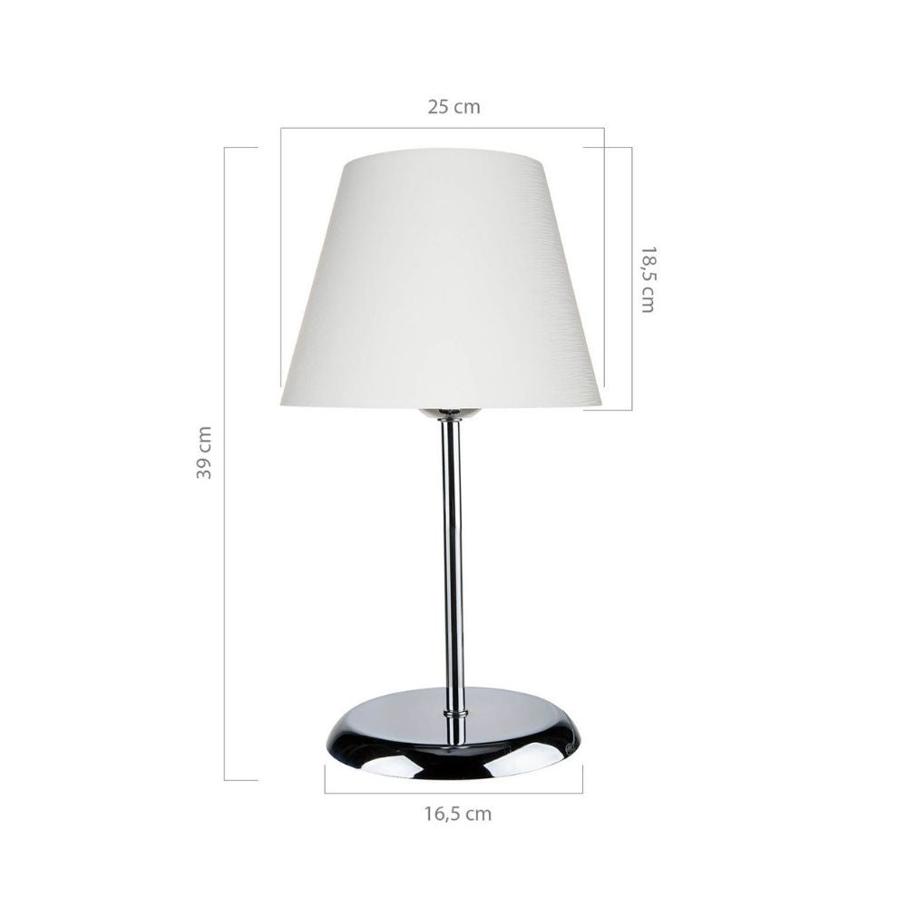 Lampada da tavolo Elva ASZ1047 in metallo e paralume tessuto