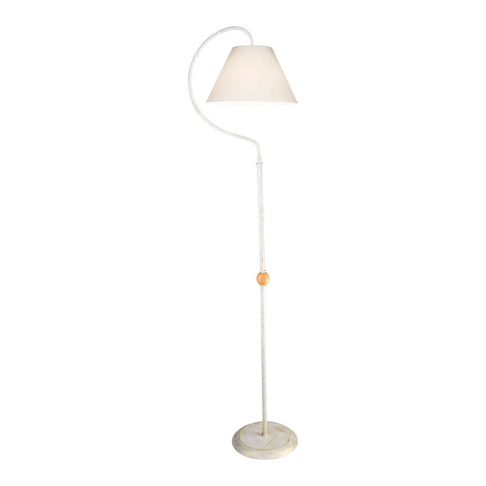 Lampada da terra a stelo Geo ASZ1043 con paralume tessuto bianco