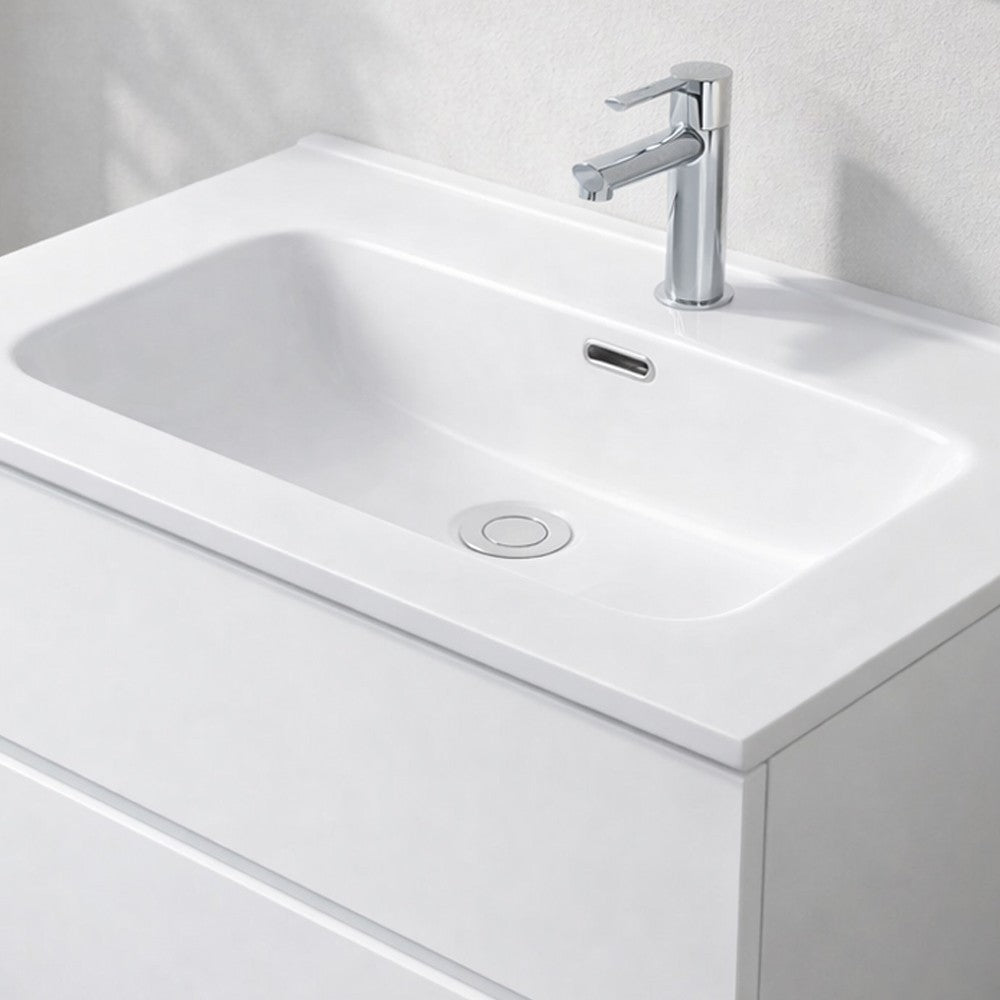 Lavabo consolle da appoggio LAV9060S in ceramica 1 vasca 61x46.5 cm. bianco lucido