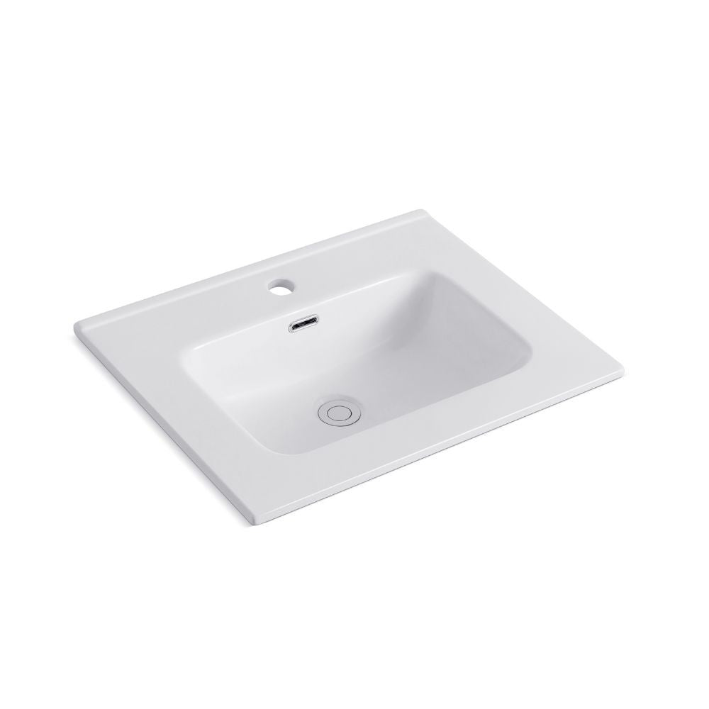Lavabo consolle da appoggio LAV9060S in ceramica 1 vasca 61x46.5 cm. bianco lucido