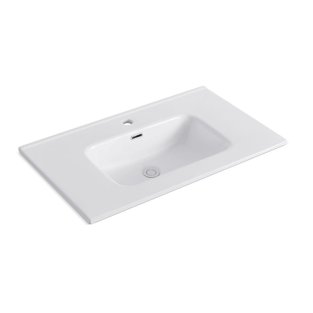Lavabo consolle da appoggio LAV9080S in ceramica 1 vasca 81x46.5 cm. bianco lucido