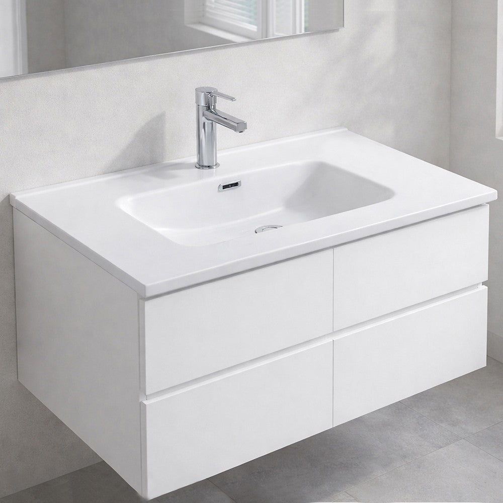 Lavabo consolle da appoggio LAV9090S in ceramica 1 vasca 91x46.5 cm. bianco lucido