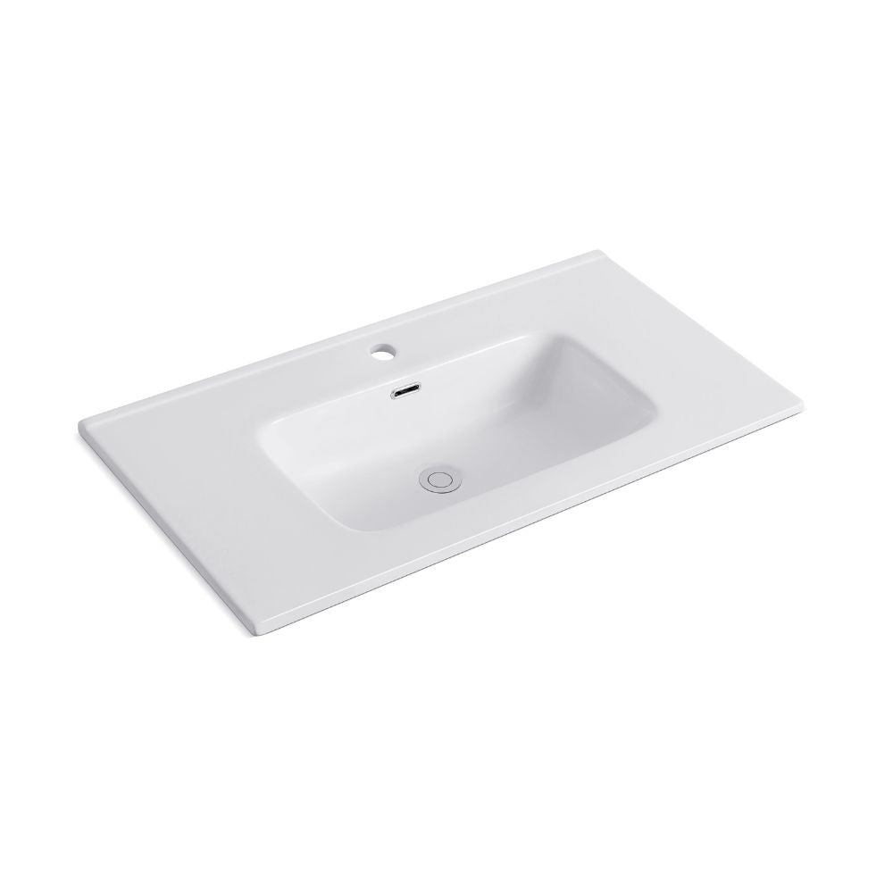 Lavabo consolle da appoggio LAV9090S in ceramica 1 vasca 91x46.5 cm. bianco lucido
