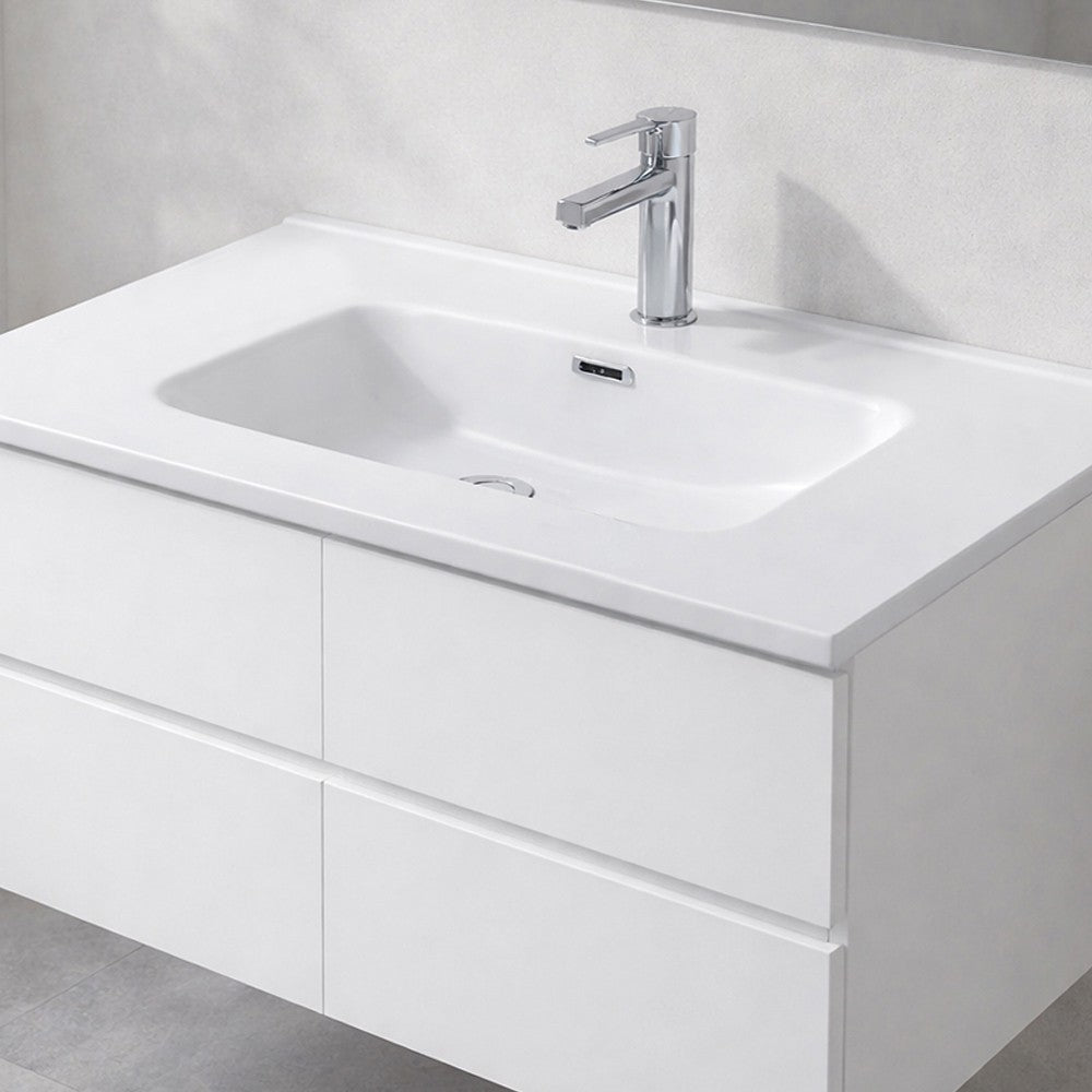 Lavabo consolle da appoggio LAV9090S in ceramica 1 vasca 91x46.5 cm. bianco lucido