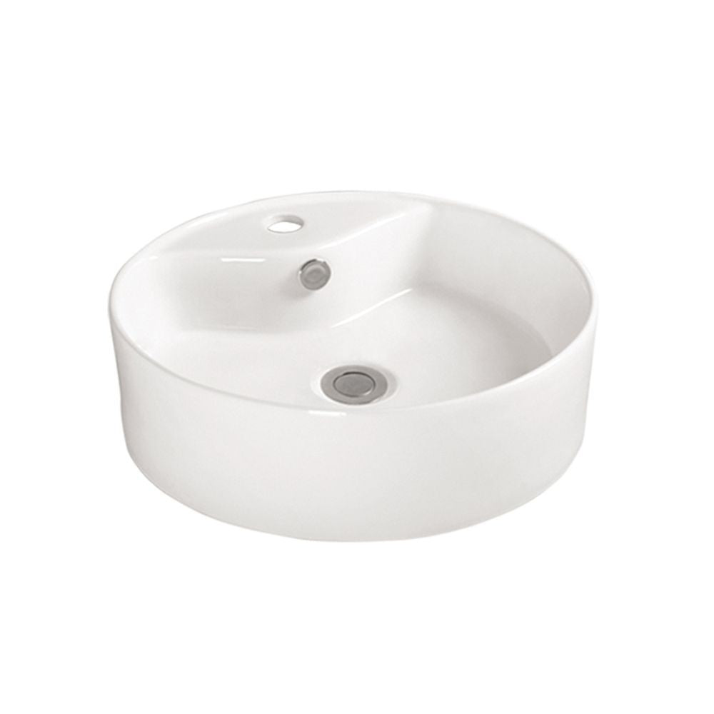 Lavabo da appoggio LAV618 in ceramica 46x46x15.5 cm bianco lucido