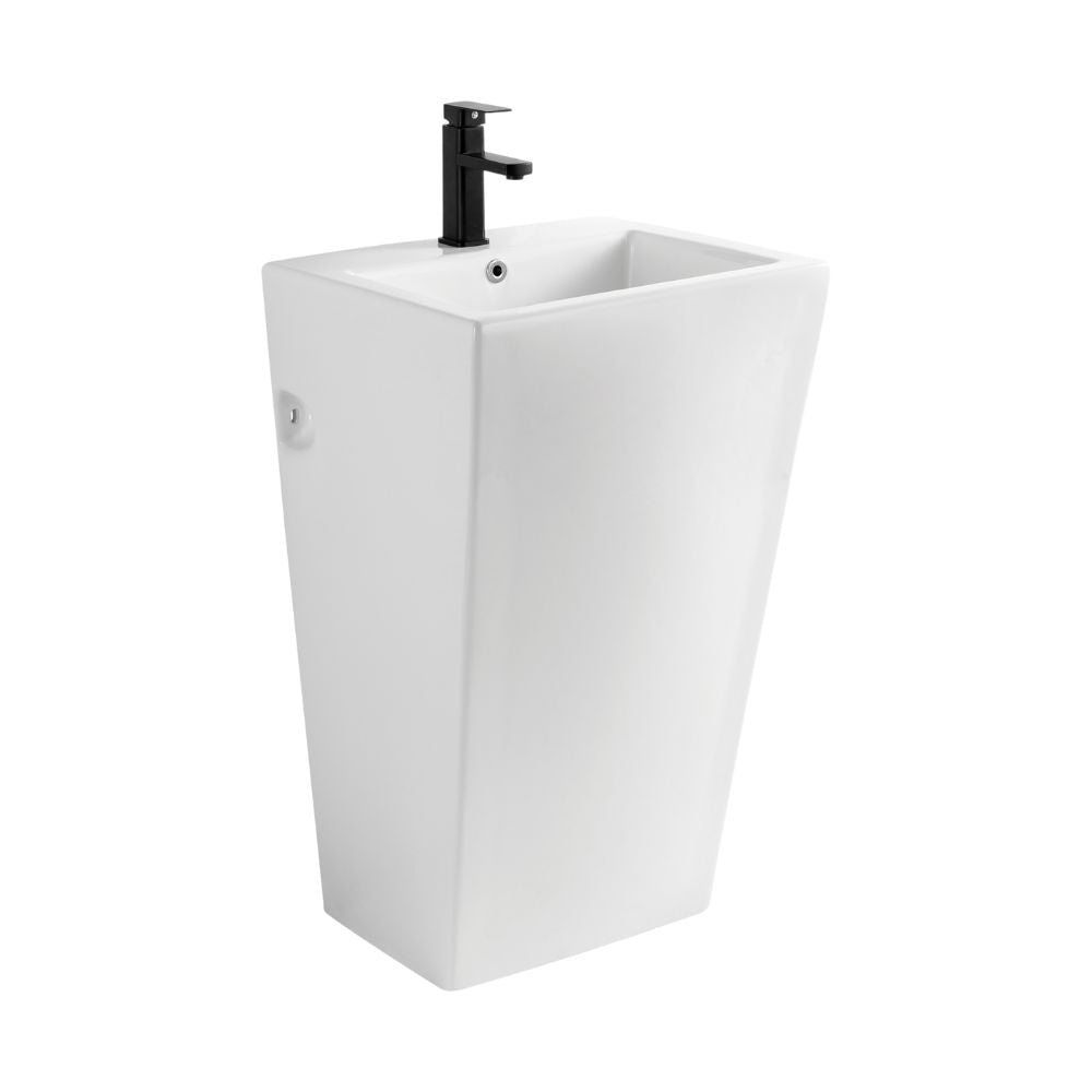 Lavabo freestanding LAV303 in ceramica 53x46.5x86.5 cm bianco