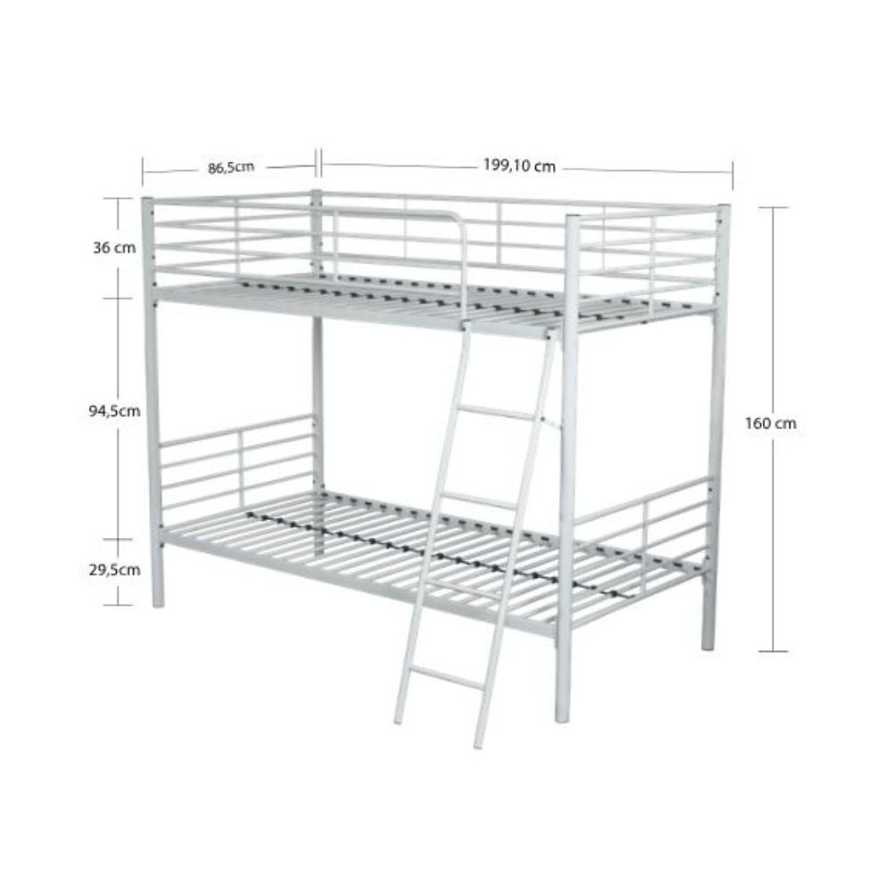 Letto a castello Monza in metallo nero