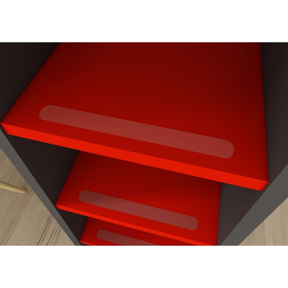 Letto a soppalco 5000 con postazione gamer reversibile antracite rosso