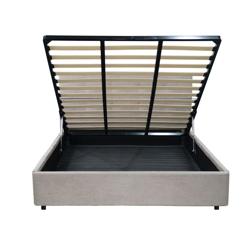 Letto matrimoniale Ascoli contenitore in tessuto Enjoy 03 tortora