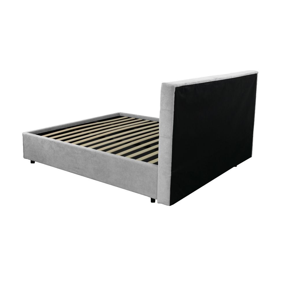 Letto matrimoniale Ascoli contenitore in tessuto Enjoy 20 grigio chiaro