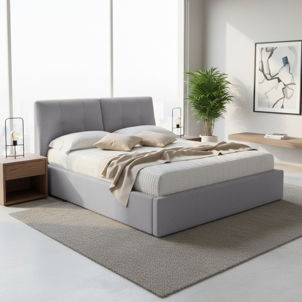 Letto matrimoniale con contenitore Melia grigio Soro 90